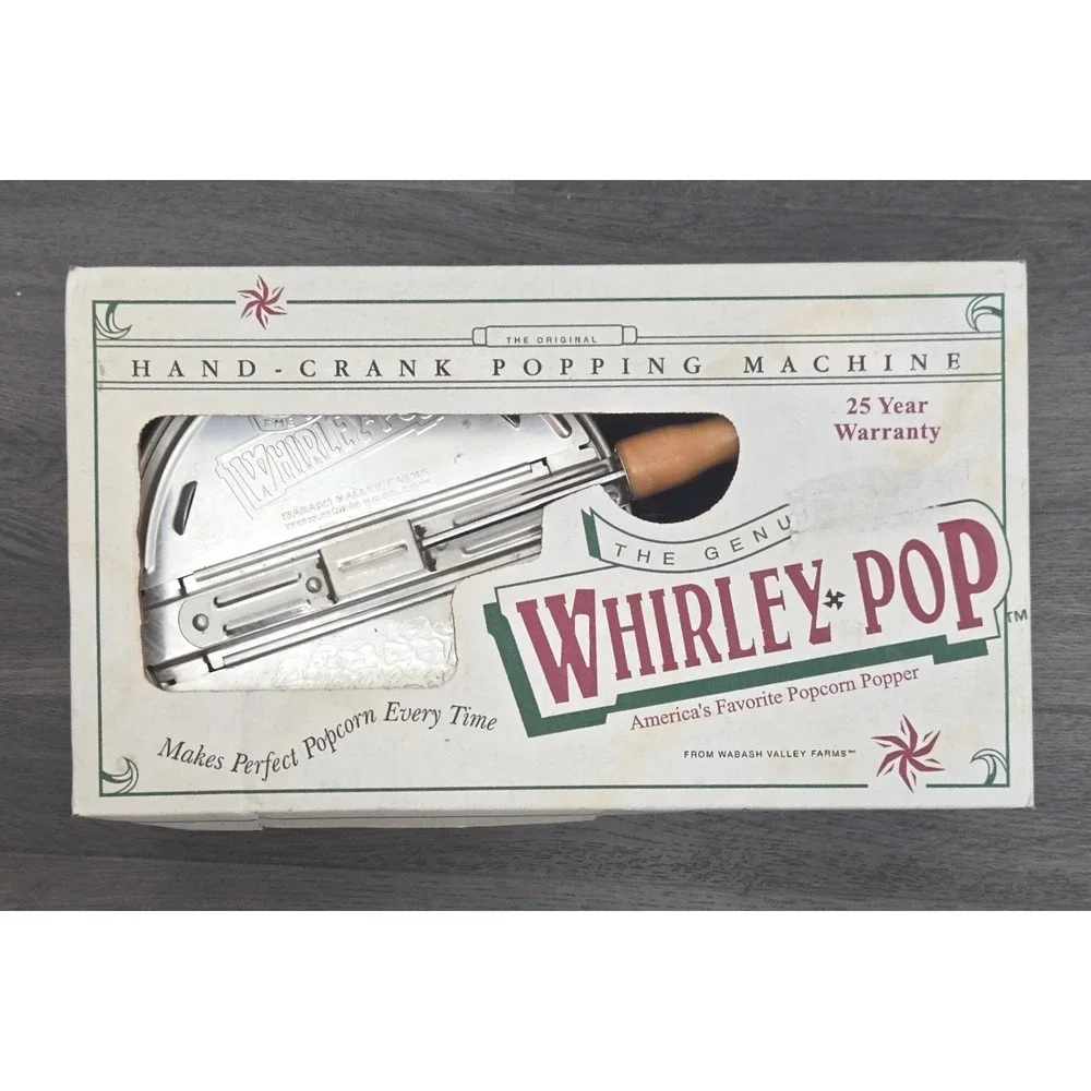 Vintage 1999 Whirley Pop Popcorn Popper New In Sealed Box Wabash Valley Farms